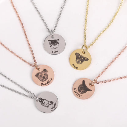 Custom Pet Photo and Name Necklace