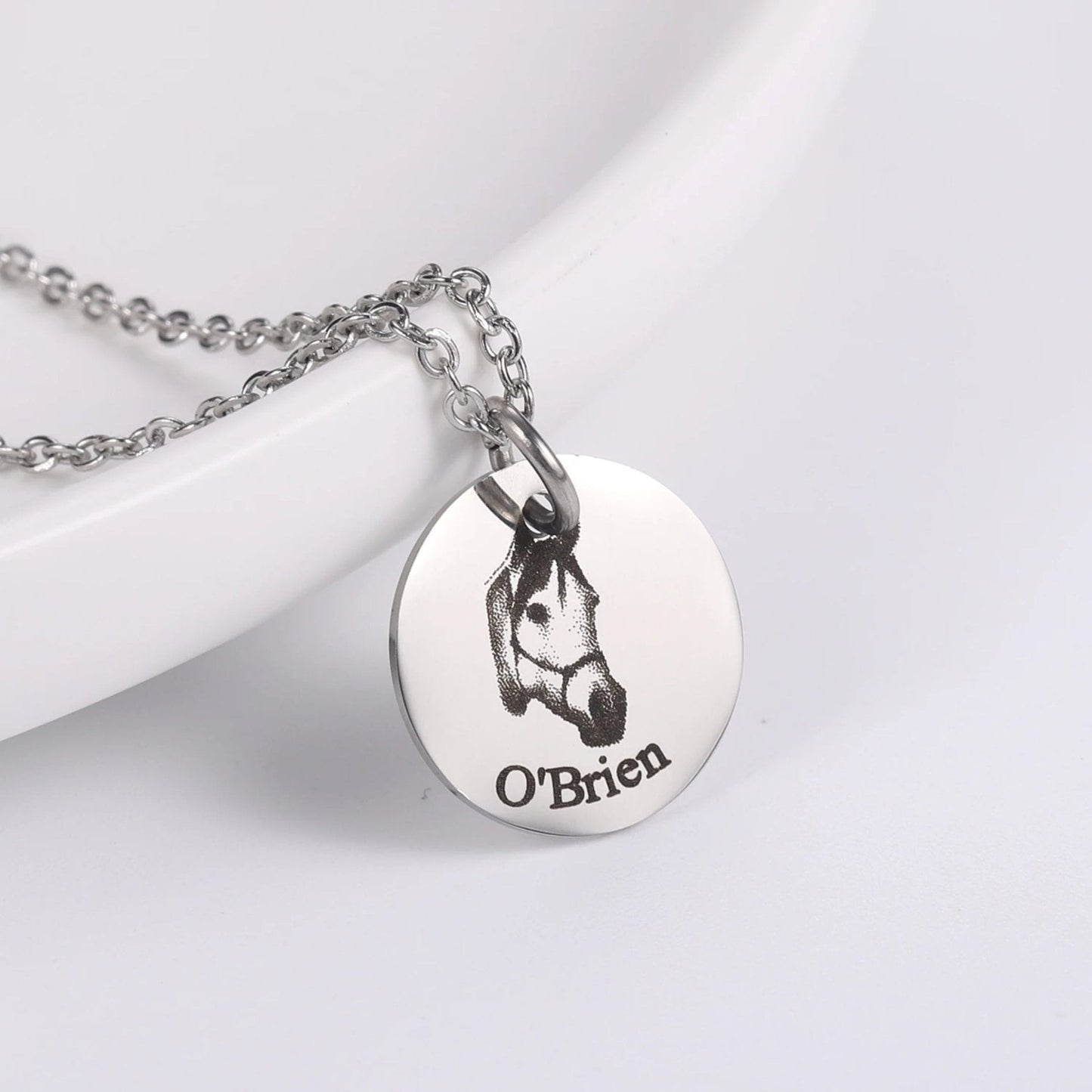 Custom Pet Photo and Name Necklace