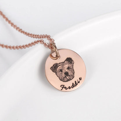 Custom Pet Photo and Name Necklace