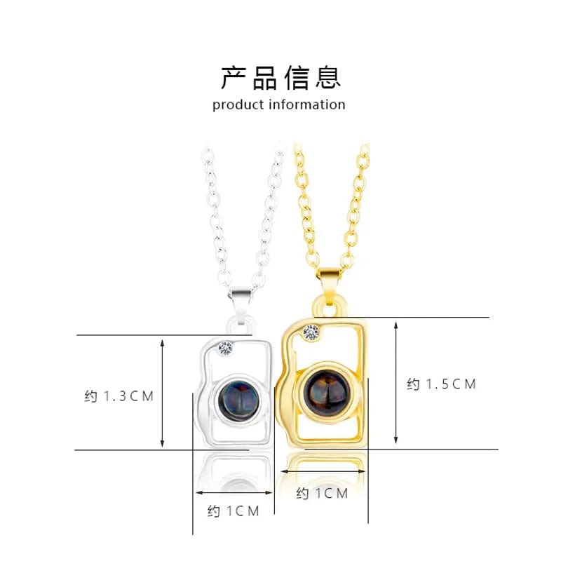 Custom Photo Projection 2 pcs Magnetic Camera Necklace