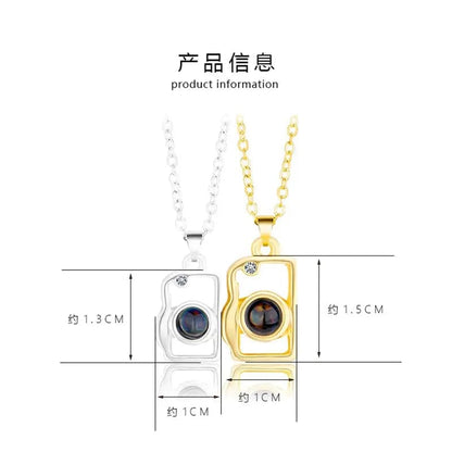 Custom Photo Projection 2 pcs Magnetic Camera Necklace