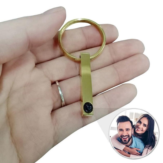 Custom Photo Projection Bar Key Ring