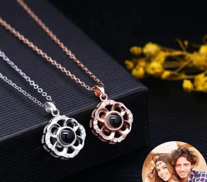 Custom Photo Projection Clover Necklace