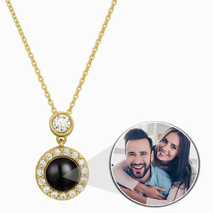 Custom Photo Projection Elegant Pendant Necklace