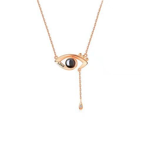 Custom Photo Projection Evil Eye Pendant Necklace