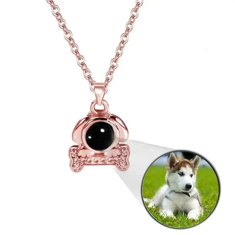 Custom Photo Projection Lovely Dog Bone Necklace