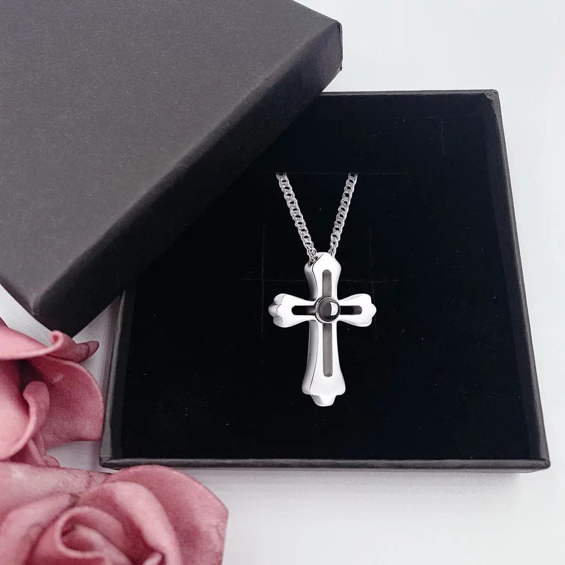 Custom Picture Necklace For Men | Photo Projection Cross