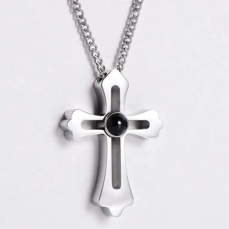 Custom Picture Necklace For Men | Photo Projection Cross