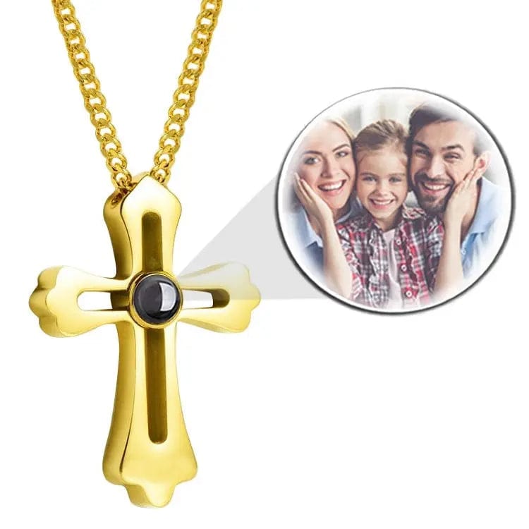 Custom Picture Necklace For Men | Photo Projection Cross