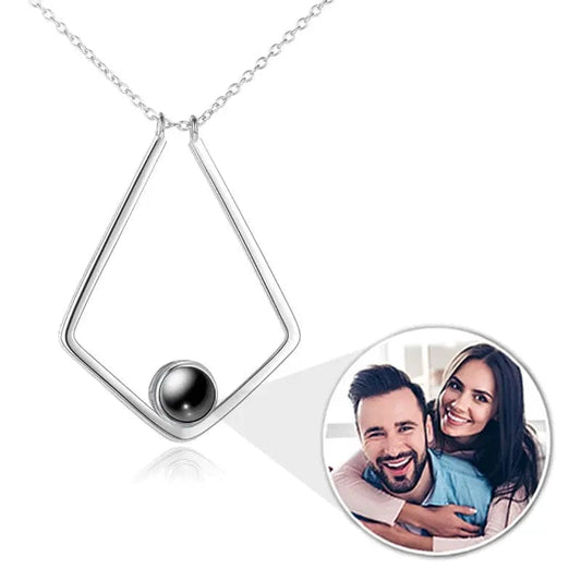 Custom Photo Projection Polygon Pendant Necklace