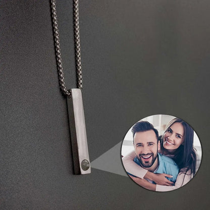 Custom Photo Projection Rectangular Bar Necklace