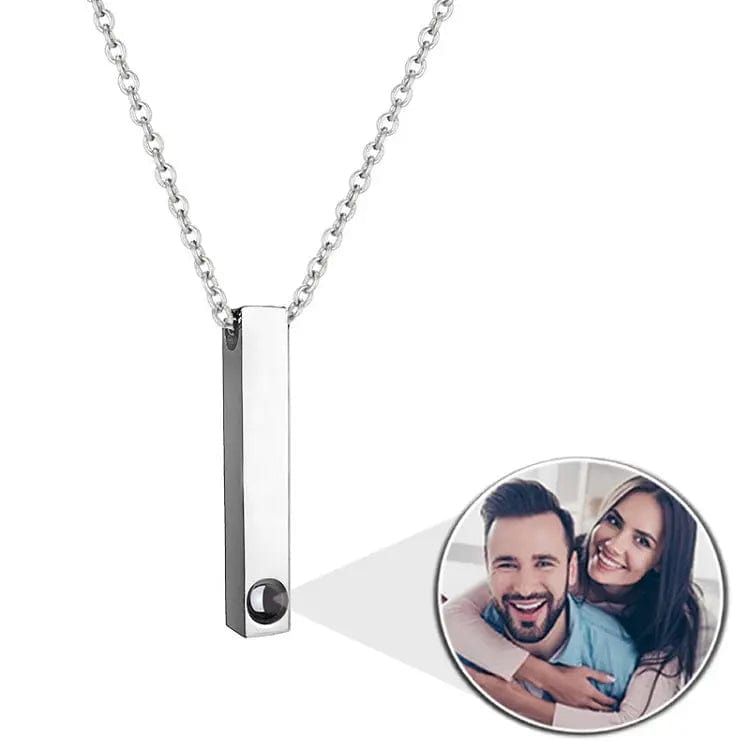 Custom Photo Projection Rectangular Bar Necklace