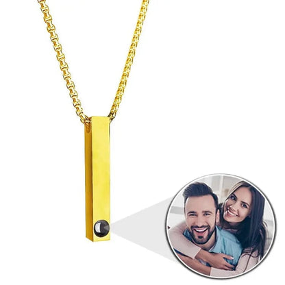 Custom Photo Projection Rectangular Bar Necklace