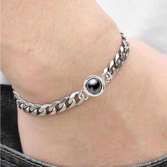 Custom Photo Projection Thick Chain Bracelet