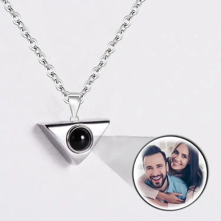 Custom Photo Projection Triangle Necklace