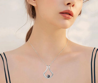 Custom Photo Projection U-Shaped Pendant Necklace