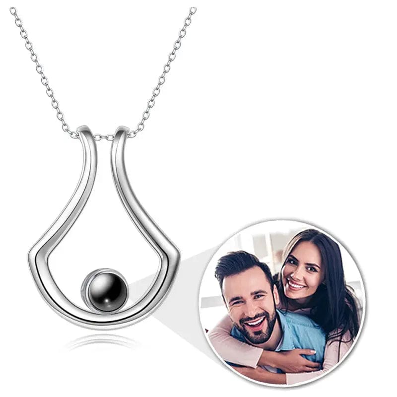 Custom Photo Projection U-Shaped Pendant Necklace