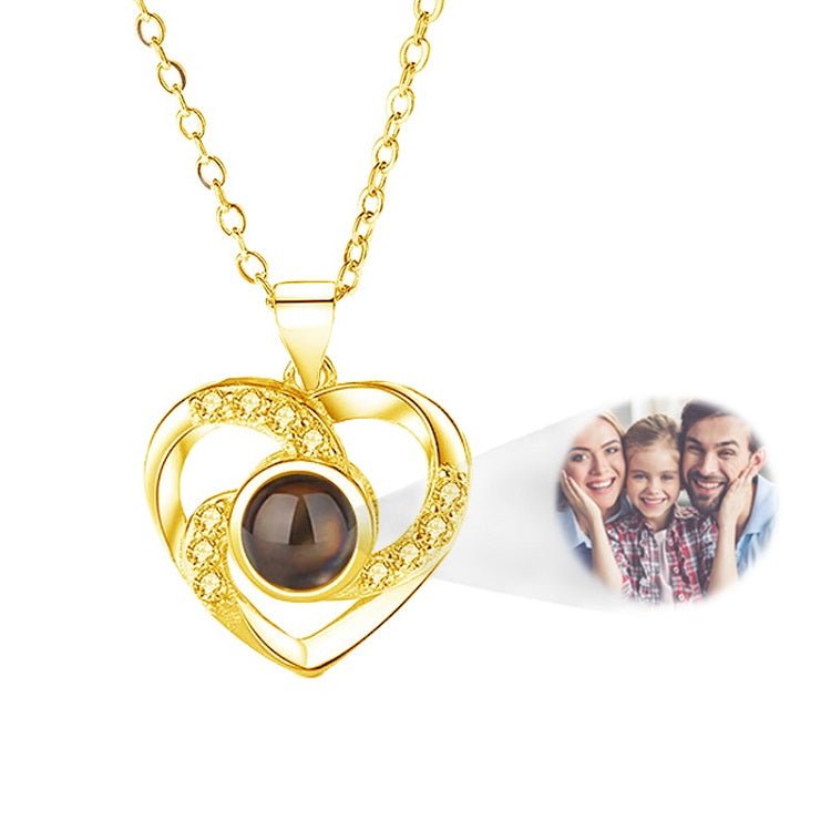 Custom Photo Projection Viking Heart  Necklace