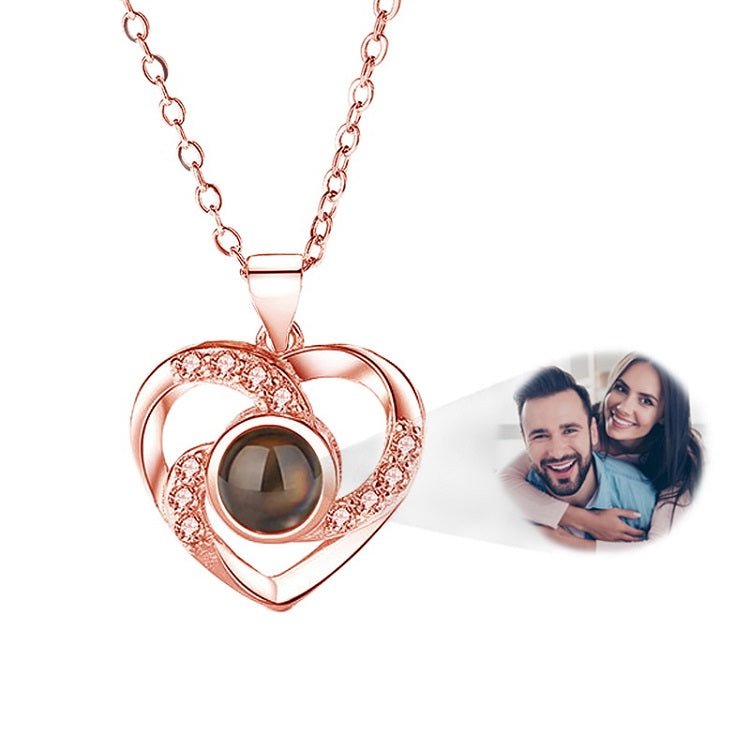 Custom Photo Projection Viking Heart  Necklace