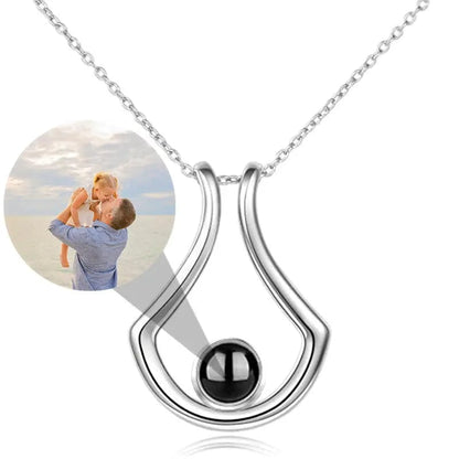 Custom Unique Shaped Hidden Photo  Necklace