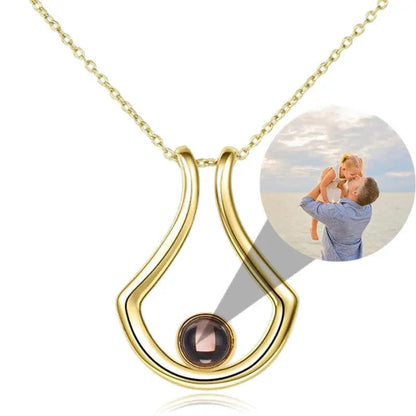 Custom Unique Shaped Hidden Photo  Necklace