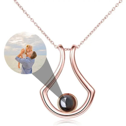 Custom Unique Shaped Hidden Photo  Necklace