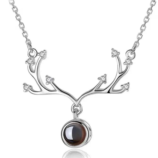 Custom Vine Zircon Gem Hidden Photo Necklace