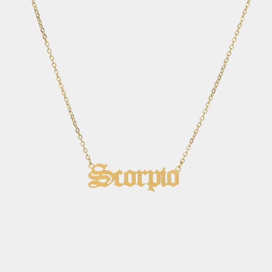 Custom Zodiac Nameplate Pendant Necklace