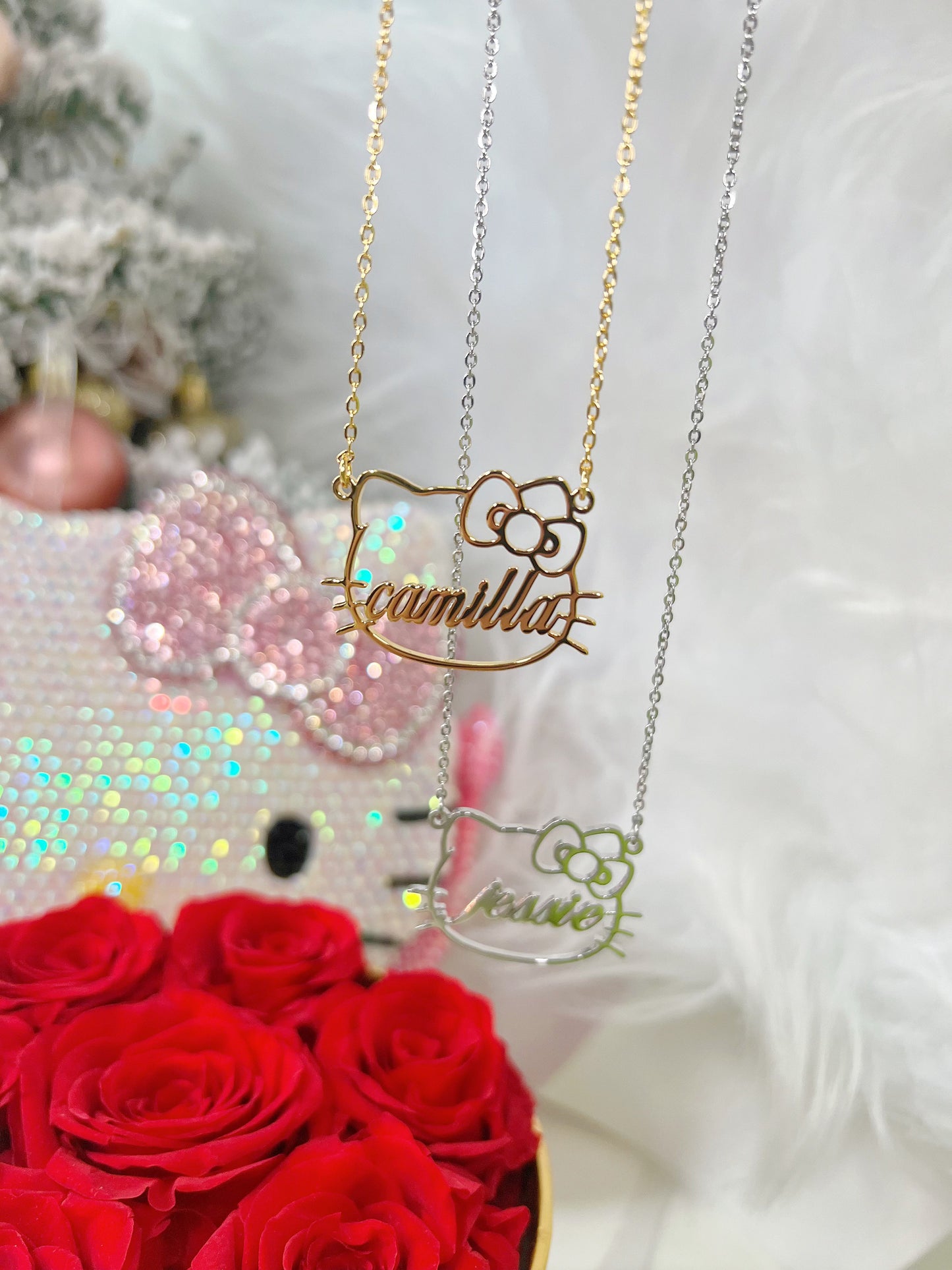 Cute Kitty Cat Name Necklace