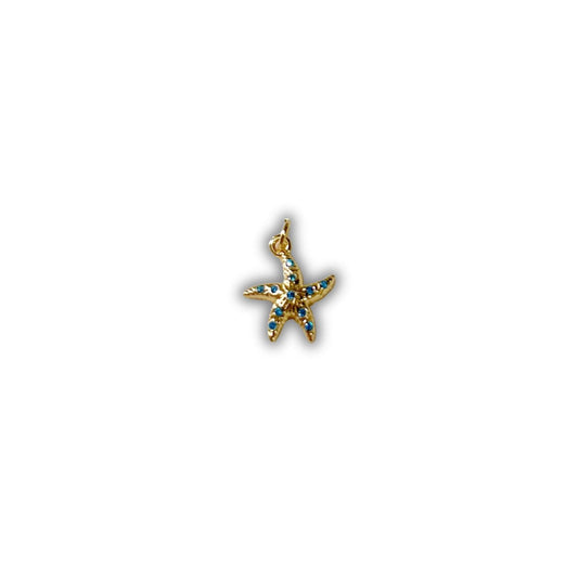 CZ Blue Starfish Charm