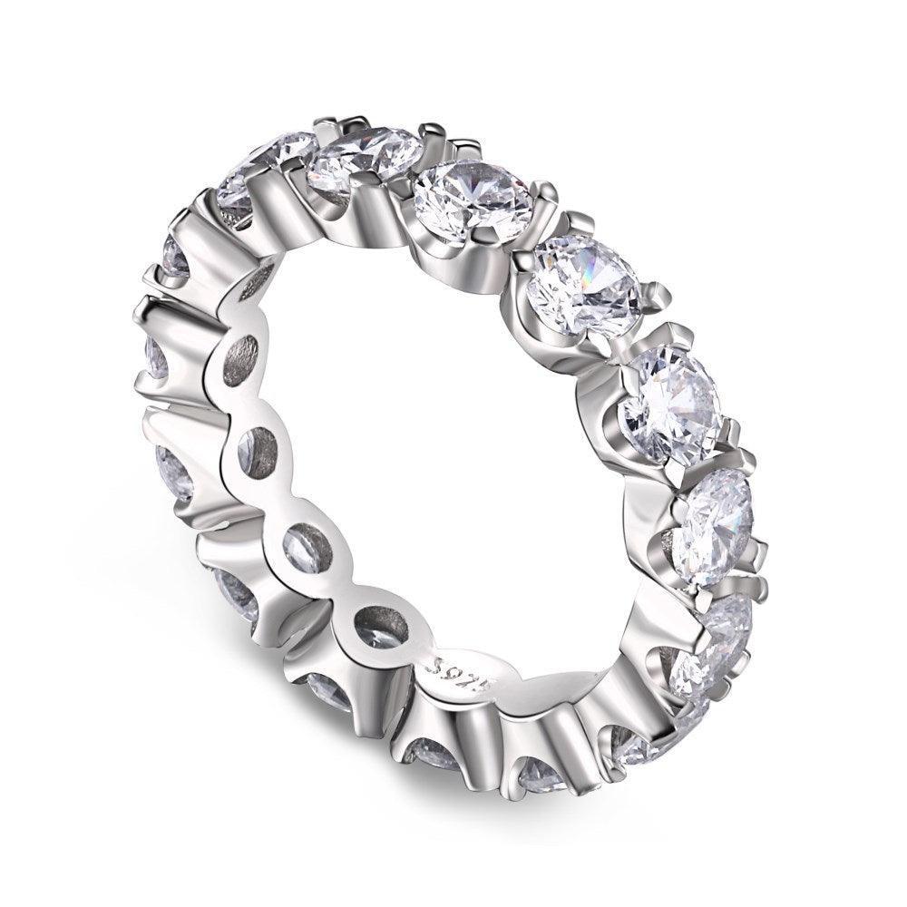 CZ Statement Eternity Ring In Sterling Silver