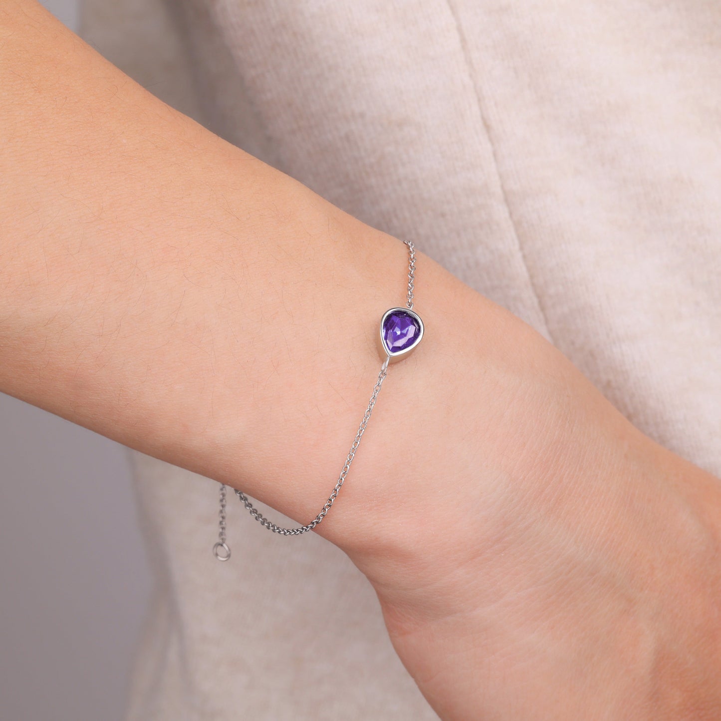 Teardrop Birthstone Bracelet