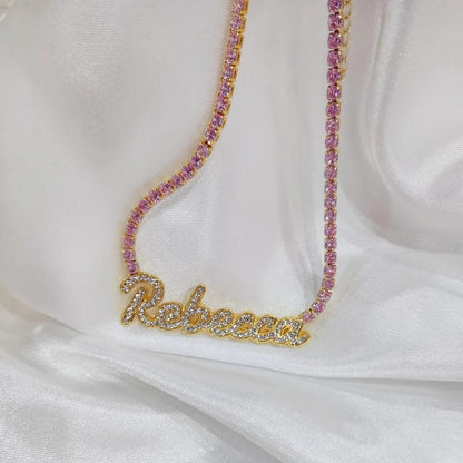 Diamond Name Tennis Necklace