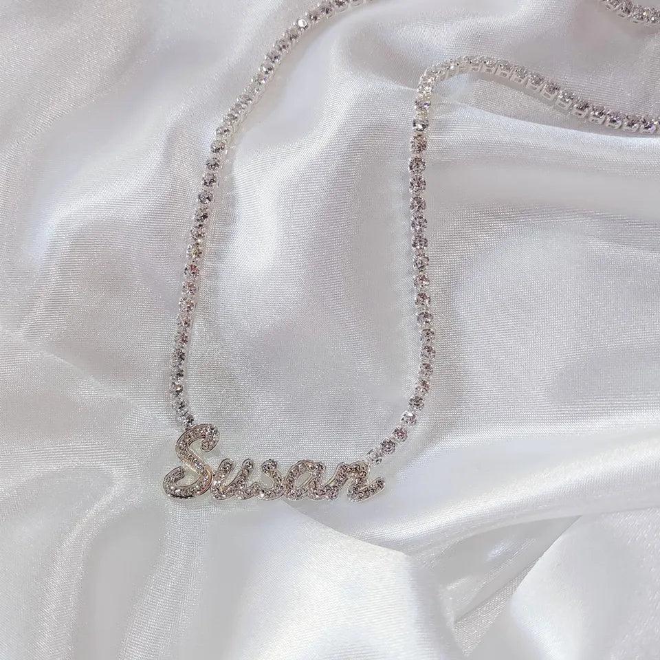 Diamond Name Tennis Necklace