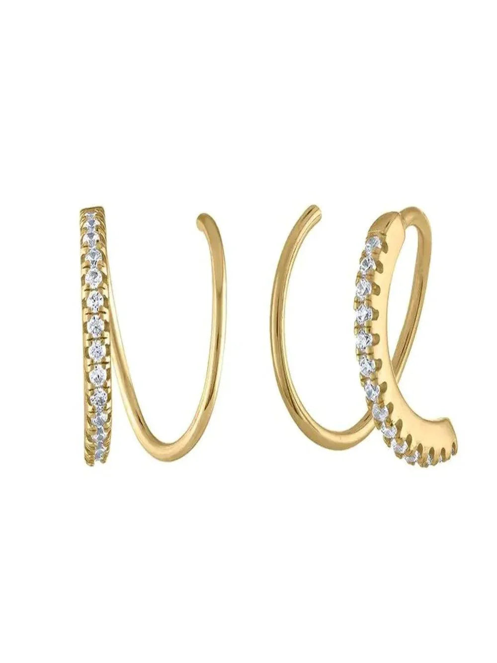 Diamond Spiral Hoop Earrings