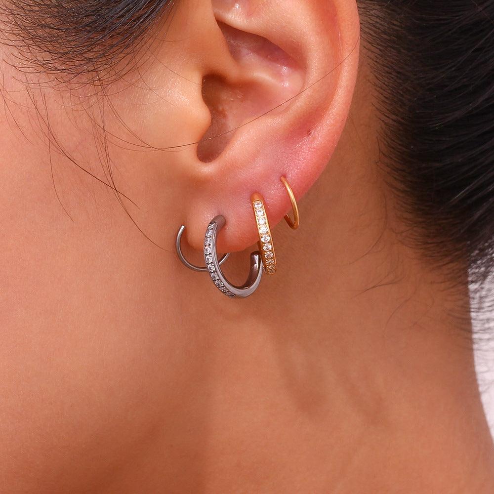 Diamond Spiral Hoop Earrings