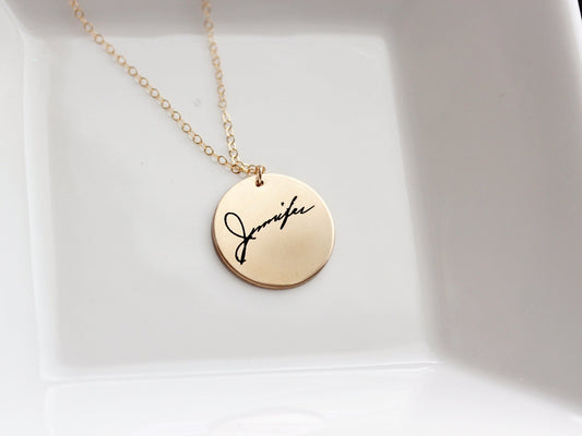 Handwriting Disc Necklace