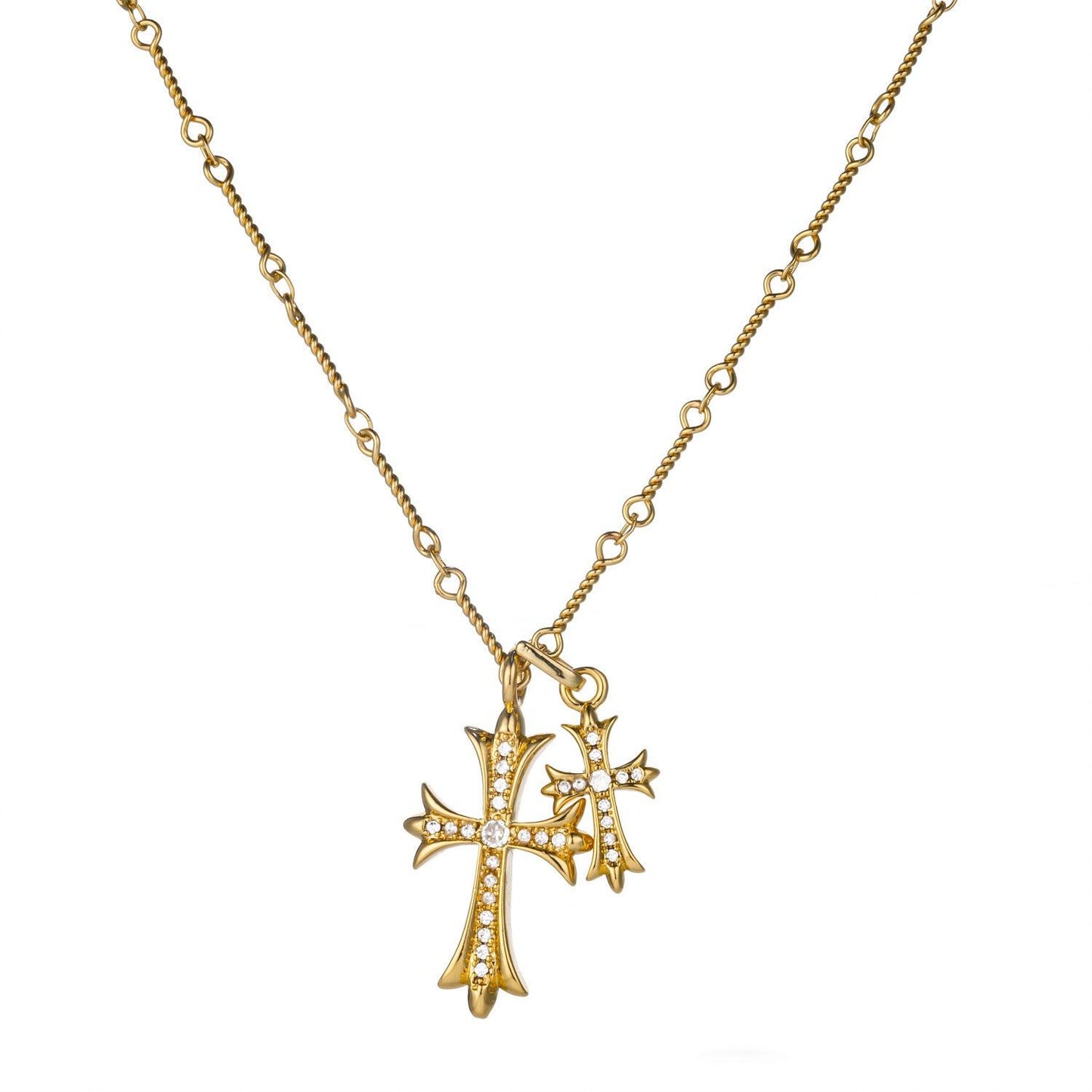 Double Cross Necklace