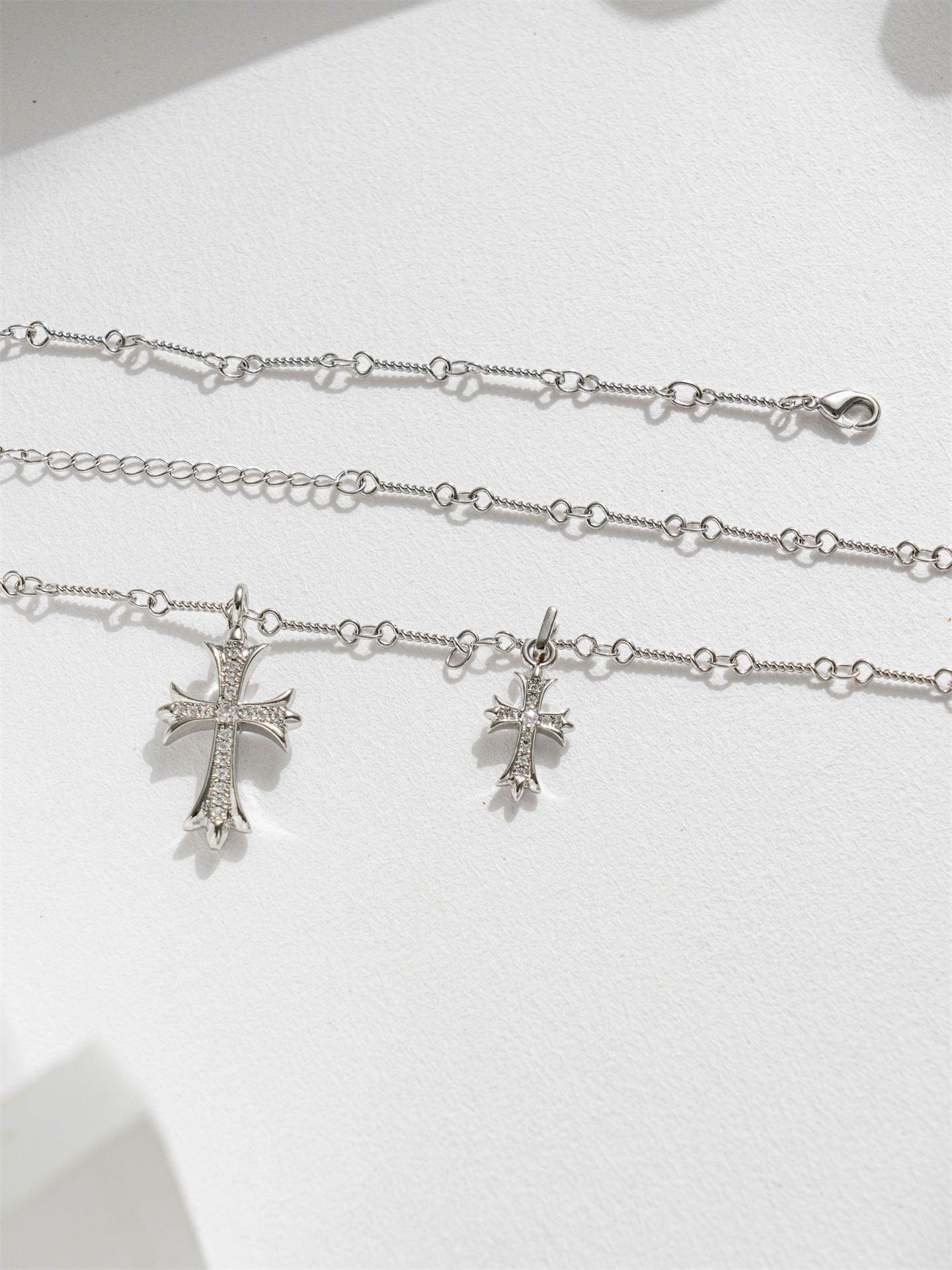 Double Cross Necklace