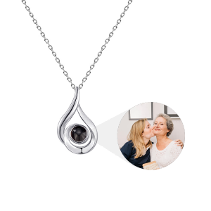 Water Drop Necklace with Hidden Photo