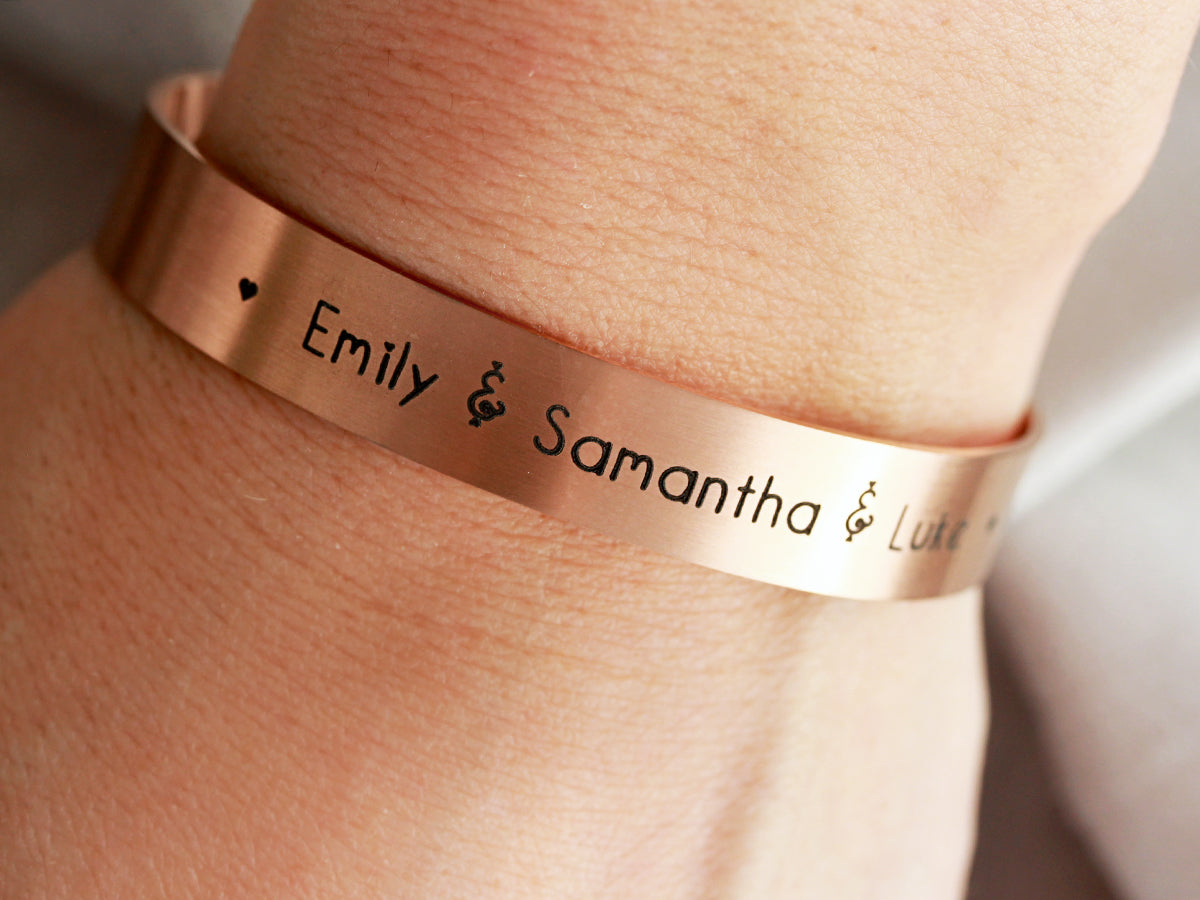 Medium Engraved Bracelet | 3/8" Cuff