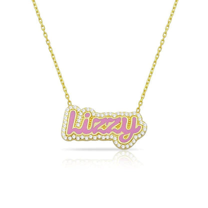 Enamel Bubble Name Necklace