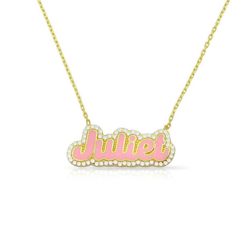 Enamel Bubble Name Necklace