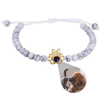 Eternity's Coastal Paw Beaded Photo Bracelet