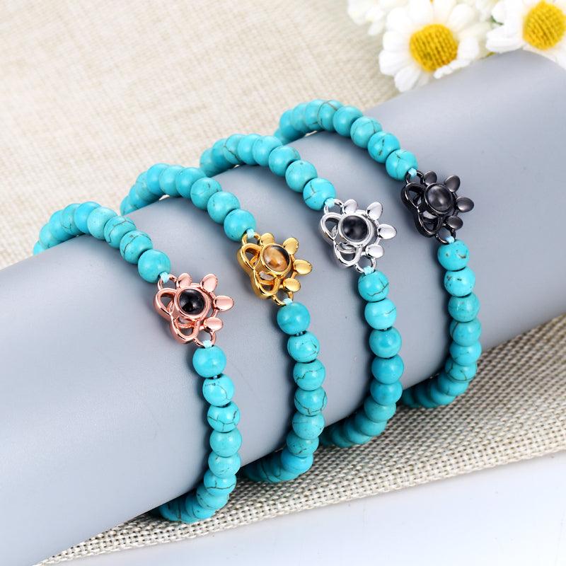 Eternity's Coastal Paw Beaded Photo Bracelet