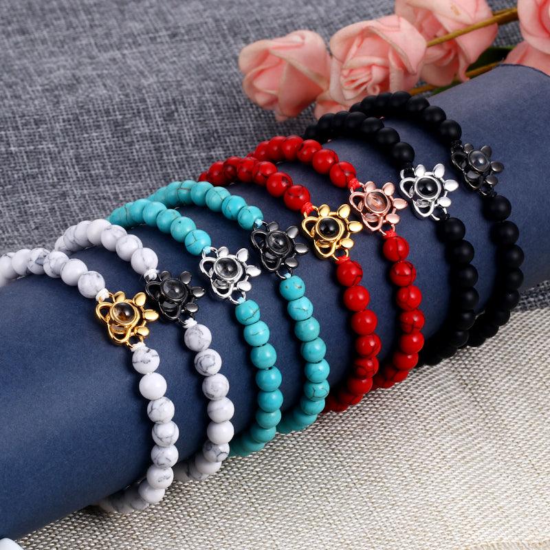 Eternity's Coastal Paw Beaded Photo Bracelet