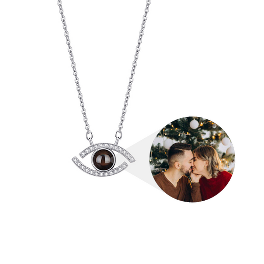 Personalized Evil Eye Photo Necklace