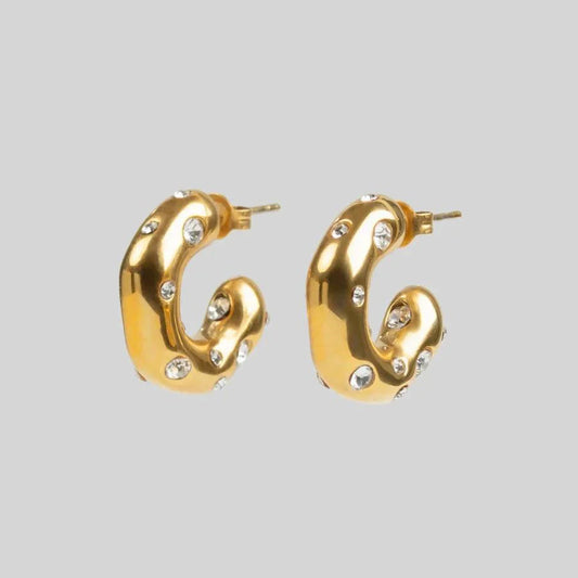 FABIOLA STUD HOOP EARRINGS