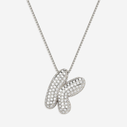 Pave Initial Bubble Necklace