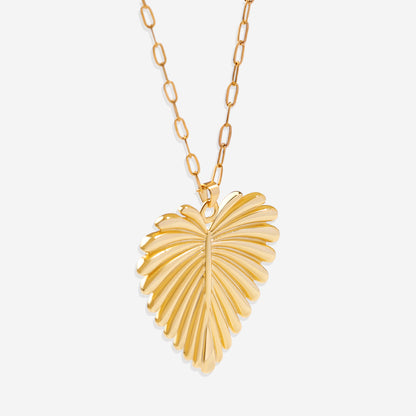 Full-Heart Palm Pendant Necklace